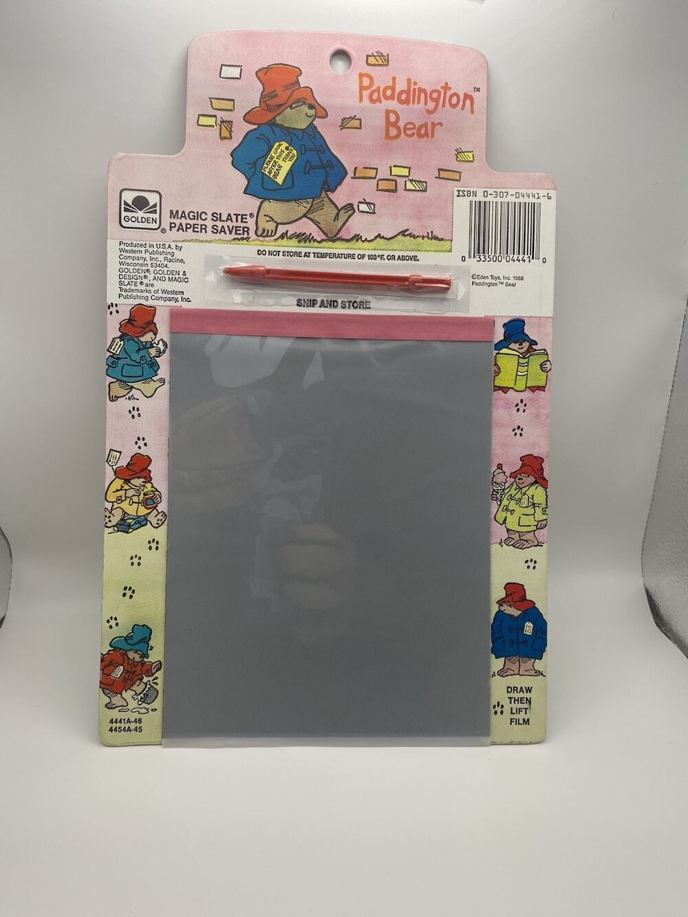 Paddington Bear Magic Slate Paper Saver by Golden - Vintage Sealed Pen 1988